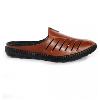 Brown Closed Slip On Sandals For Men